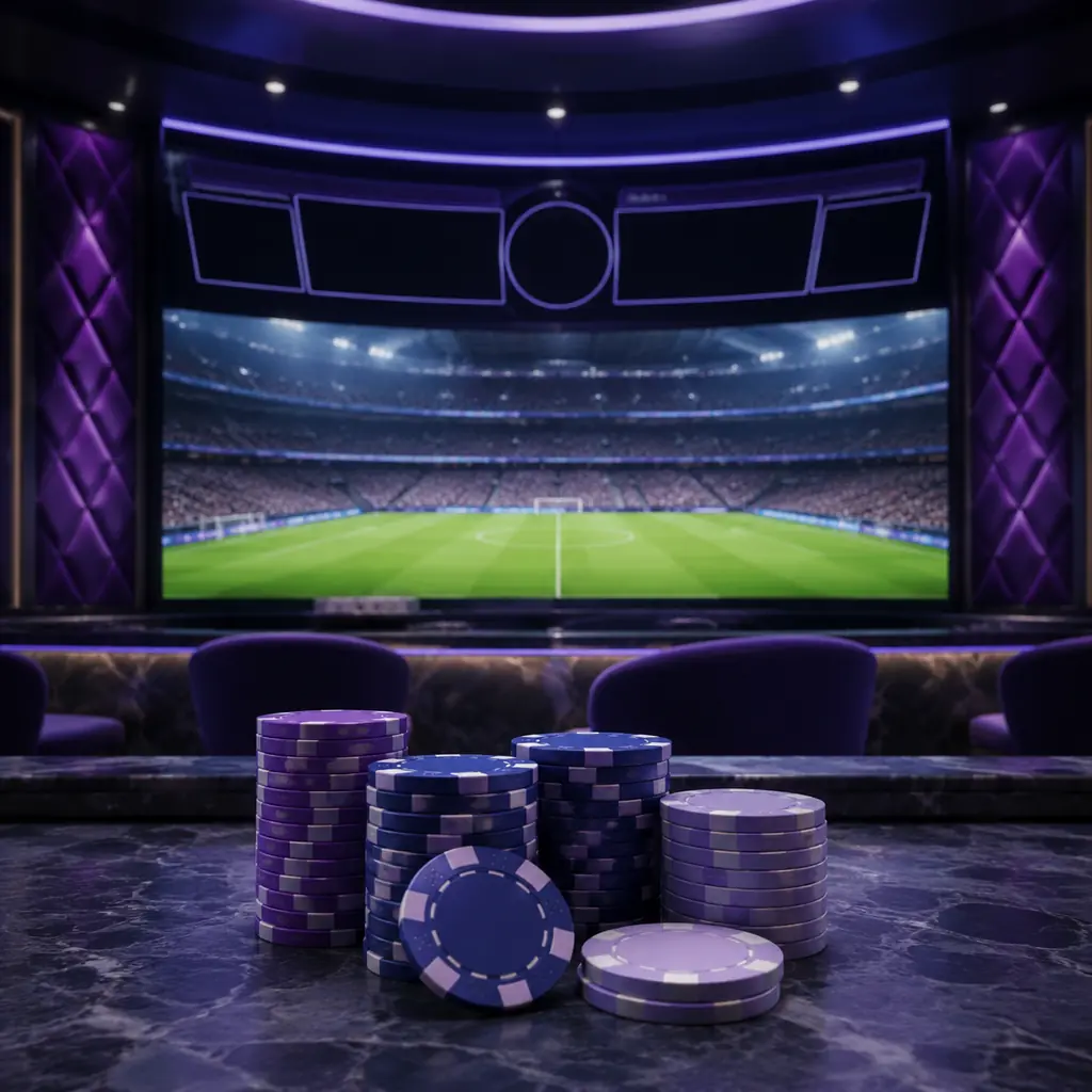 Layar lapangan sepak bola pada area olahraga di kasino.
